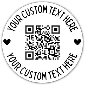 Amazon.com : Custom QR Code Sticker Labels Personalized for Small Business Packaging Wedding ...