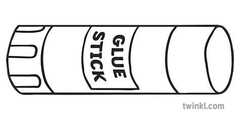 Measuring Objects Glue Stick Stationary KS1 Black and White Illustration
