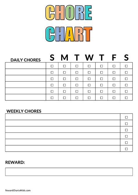 Weekly Chore Checklist Template