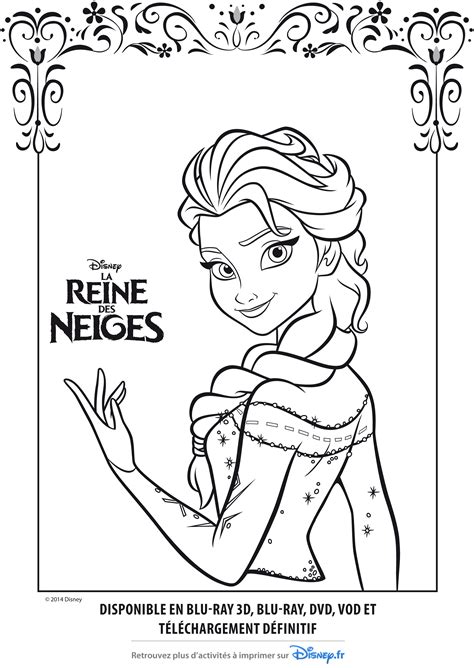 Coloriage officiel de la reine des neiges- Elsa la Reine des Neiges imprimer et a colorier