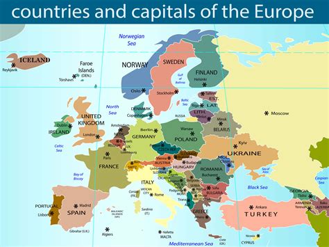 Europe Map With Capitals - United States Map