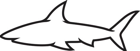 Shark outline vector 4692524 Vector Art at Vecteezy