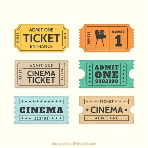 Retro Cinema Tickets | Cinema ticket, Ticket design, Retro