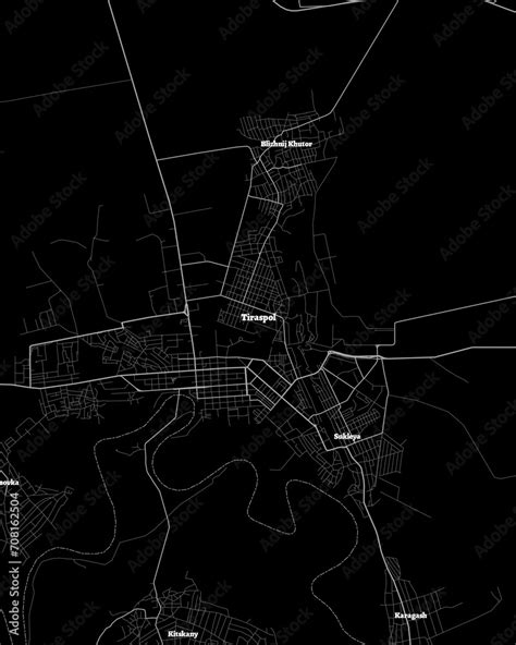 Tiraspol Moldova Map, Detailed Dark Map of Tiraspol Moldova Stock ...