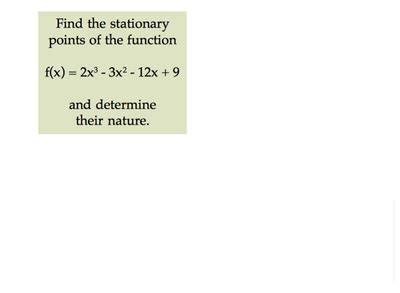 Stationary Points - MATHSAHOY