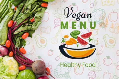 Free PSD | Vegan menu with copy space background