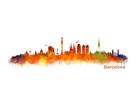 Barcelona Cityscape Skyline | Illustrations ~ Creative Market