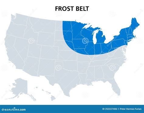 Frost Belt Of The United States, Region In The Northeast, Political Map ...