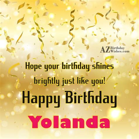 Happy Birthday Yolanda - AZBirthdayWishes.com