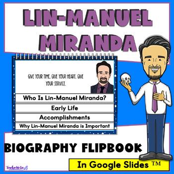 Hispanic Heritage Month Famous Latinx Lin-Manuel Miranda Biography Flipbook