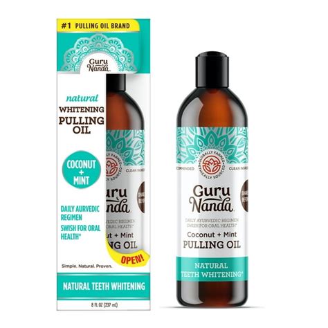 GuruNanda Oil Pulling Coconut & Mint Mouthwash - Natural Teeth ...