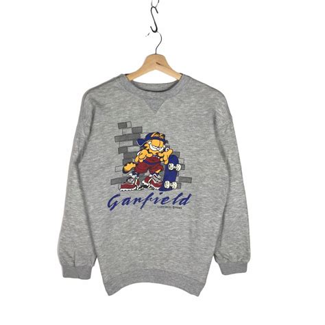 Vintage garfield sweatshirt crewneck sweater big logo print | Etsy