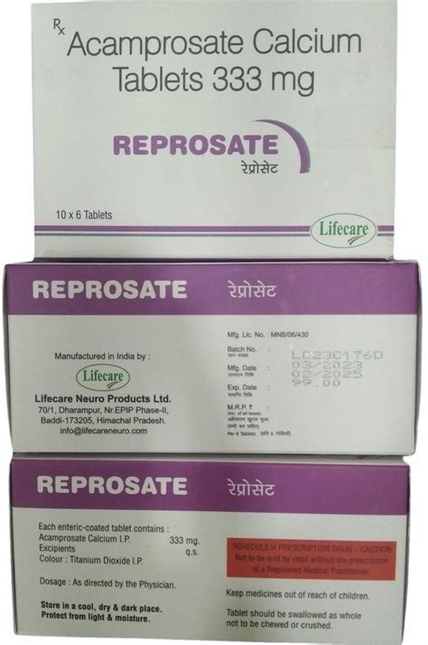 Acamprosate 333 Mg Tablet, For Personal, 1 Bd at Rs 90/stripe in Nagpur | ID: 2852357485788