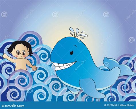 Jonah And The Whale Cartoon Vector | CartoonDealer.com #89355815