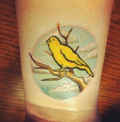 lovely canary | Yellow bird tattoo, Bird shoulder tattoos, Bird tattoos arm