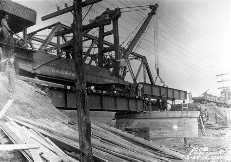 Railroad bridge construction, east side looking north, 10:03 AM