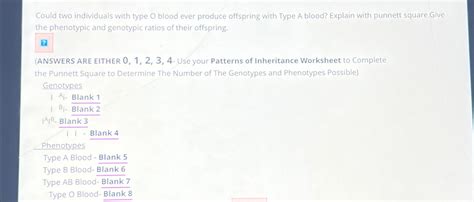 Solved Could two individuals with type O blood ever produce | Chegg.com