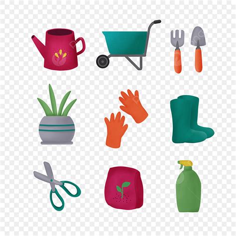 Gardener Tools Clipart Vector, Hand Drawn Collection Of Cute Gardening Tools Icon, Cartoon ...