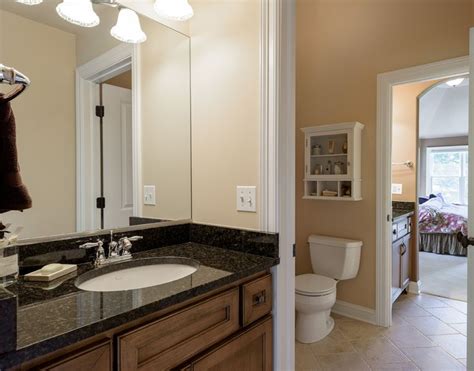 Jack and Jill Bathroom with private vanity sinks | Jack and jill bathroom, Vanity sink, Framed ...