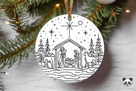 Nativity Scene Christmas Ornament Graphic by Pandastic · Creative Fabrica