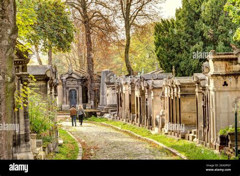 Paris, France - November 2022 : Pere Lachaise Cemetery in Autumn, HDR ...