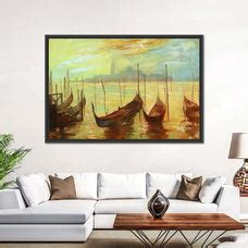 Gondola Sunset Glow Wall Art | Painting