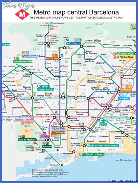 Barcelona Subway Map - ToursMaps.com