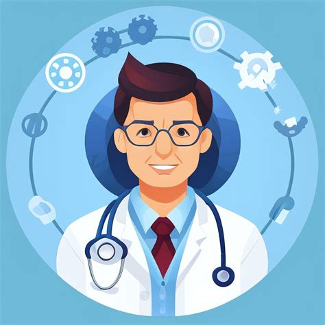 AI generated Doctor Medic Avatar Icon Clip Art Sticker Decoration Simple Background 34874034 ...