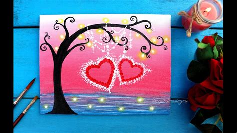 Canvas Painting Valentines Day Painting Ideas Easy ...