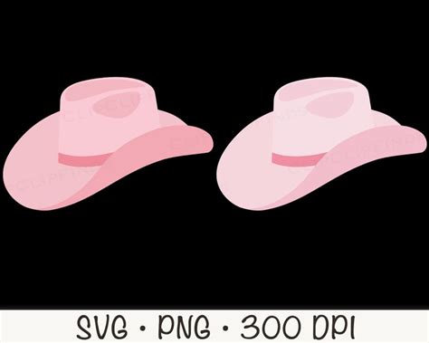 Pink Cowboy Hat Cowgirl Hat Rodeo Western SVG PNG Flat - Etsy