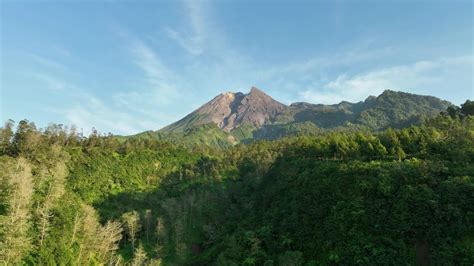 Aerial View of Mount Merapi in the Morning 25314726 Stock Video at Vecteezy