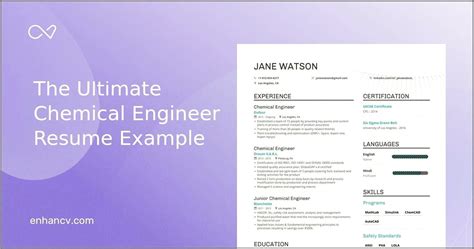 Examples Of Chemical Engineering Resume - Resume Example Gallery