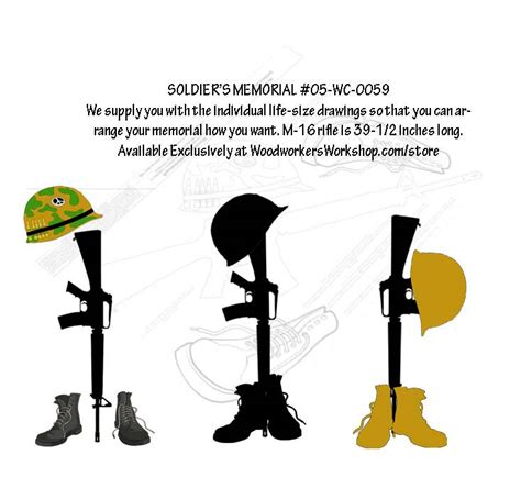 Kneeling Soldier at Fallen Soldiers Cross Yard Art Silhouette Pattern - WoodworkersWorkshop