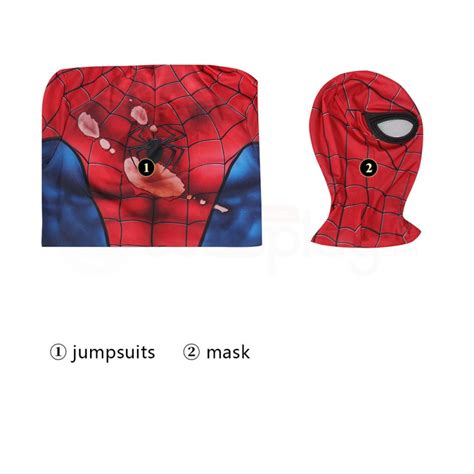 Spider-Man PS5 Classic Suit Spiderman Damaged Cosplay Costume ...