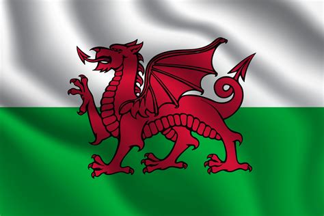 Wales national flag vector illustration with official colors design ...