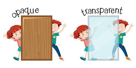 English opposite word opaque and transparent 474551 Vector Art at Vecteezy