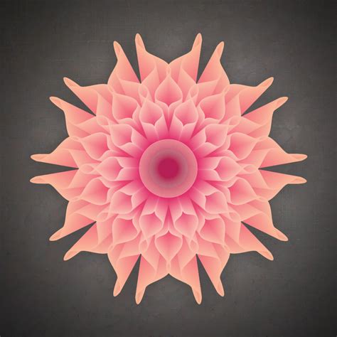 Pink Vector Flower made in Illustrator - Dave Hinkin Digital Portfolio