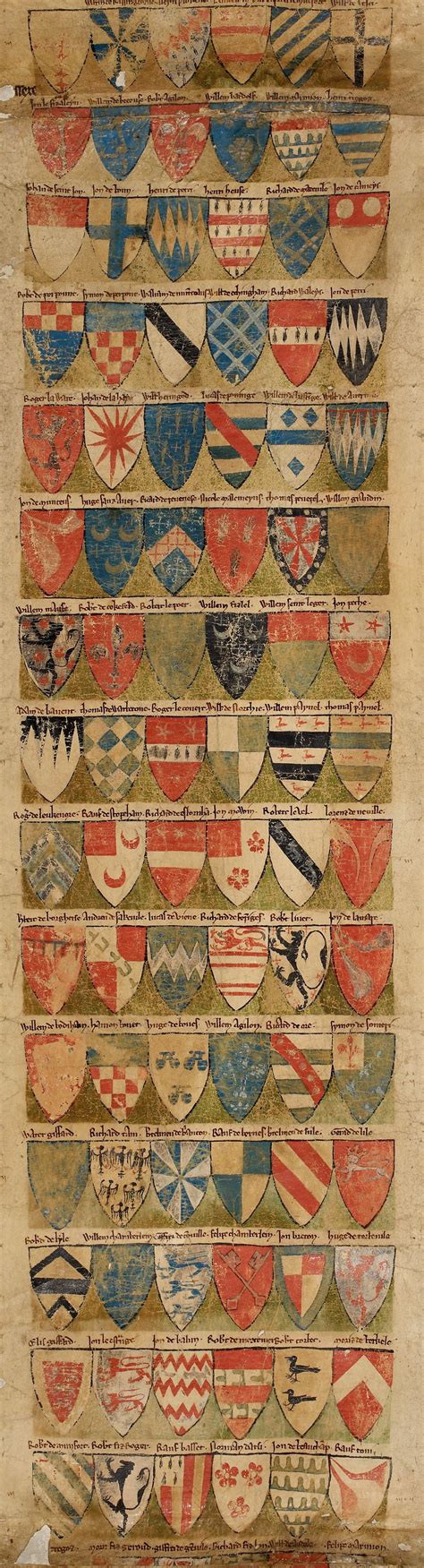 Dering Roll (Medieval Roll of Arms) ; 1270-1280. | Heraldry, Coat of ...