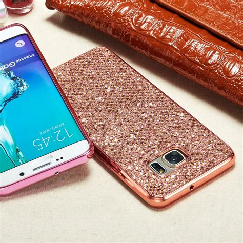 Rose gold cover For Samsung galaxy S series A3 A5 A7 J5 J7(2016) Grand prime G530 Bling Glitter ...