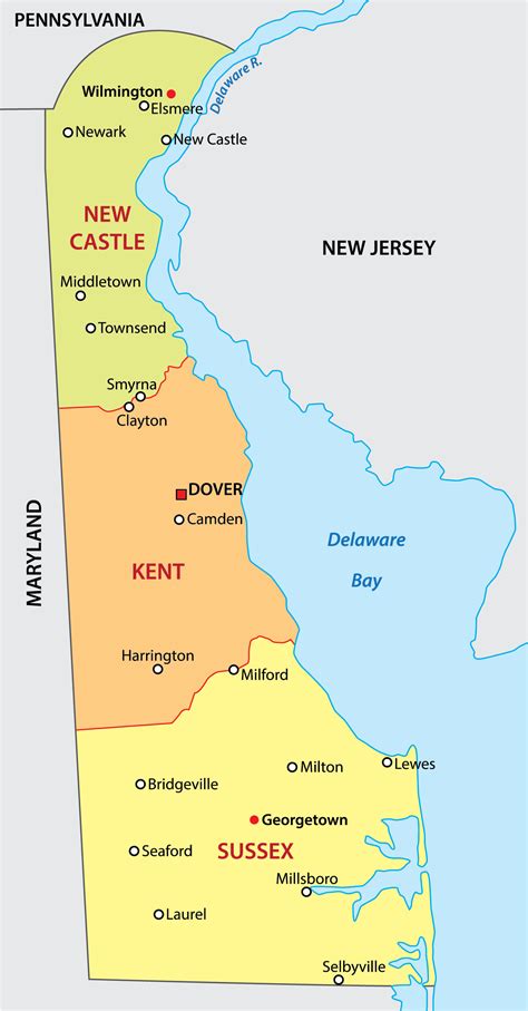 Delaware Counties Map | Mappr