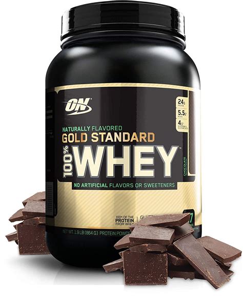 Optimum Nutrition Gold Standard 100% Whey Protein Powder, Naturally Flavored Chocolate, 24g ...