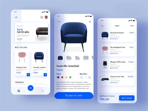 Free Furniture E-commerce App Template (XD)