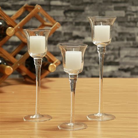 Crystal candle holder glass decorative wedding candles Candleholder Wedding Home Bar Party ...