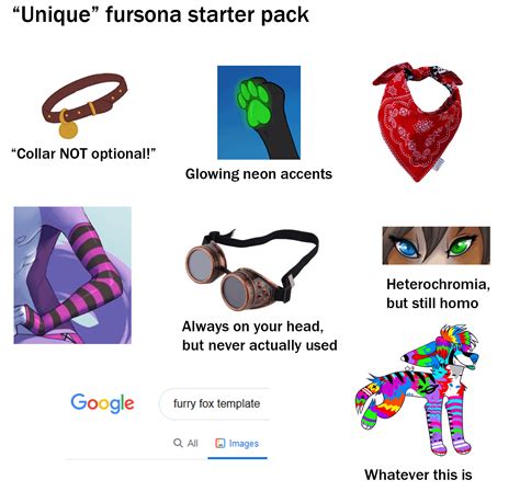 "Unique" fursona starter pack : r/FurryStarterPacks