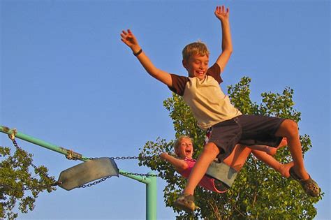 Swing jumping | Jack and Elise jumping off swings at North S… | Flickr