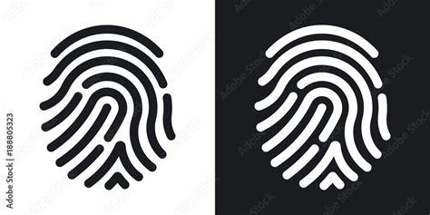 Fingerprint icon. Simple vector illustration on black and white background Stock Vector | Adobe ...