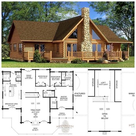 Southland Log Homes en Instagram: “#FloorPlanFriday!!! The Red River ...