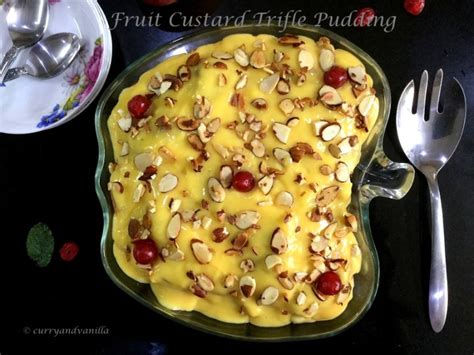 Fruit Custard Trifle Pudding - CurryandVanilla