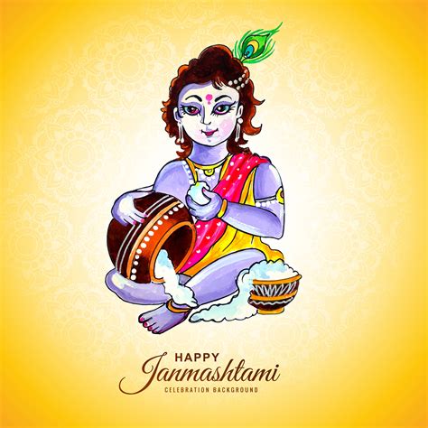 Krishna Janmashtami Vector Design Images Happy Krishna Janmashtami ...