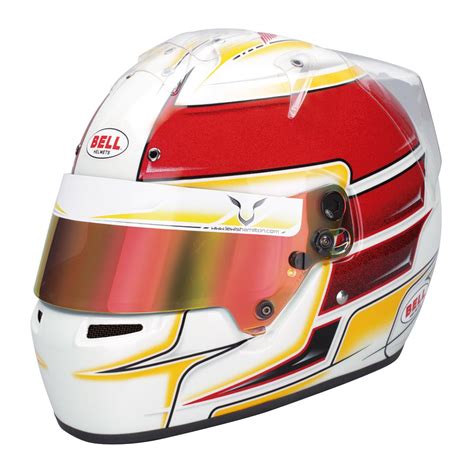 Casque Kart / Karting Lewis Hamilton Bell KC7 CMR dans Orange de Merlin Motorsport